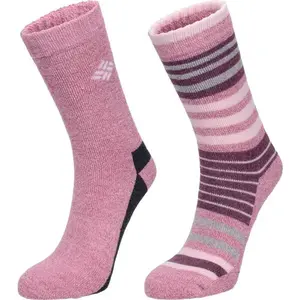 Columbia 2PP MOISTURE CONTROL STRIPE CREW Dámské ponožky, růžová, velikost