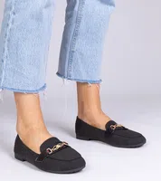 Gemre Black matte finish moccasins with gold decoration Gloriasa