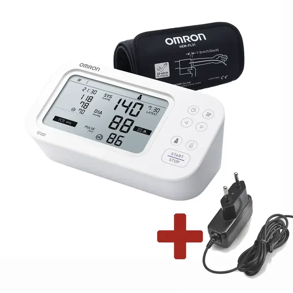 Tonometr OMRON M6 Comfort AFib pažní+síťový zdroj
