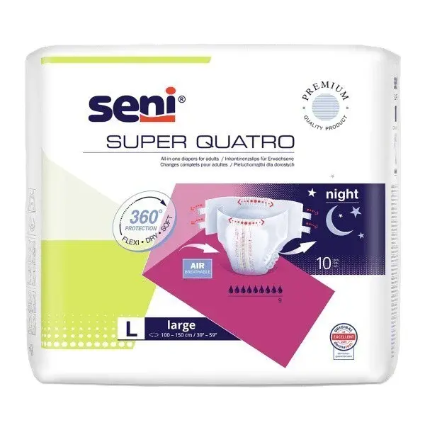 Seni Super Quatro inkon.kalhotky s lepítky L 10ks