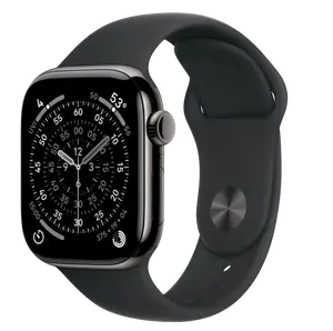 APPLE Watch 11 GPS + Cellular 42mm břidlicově šedý titan - černý sportovní řemínek - S/M