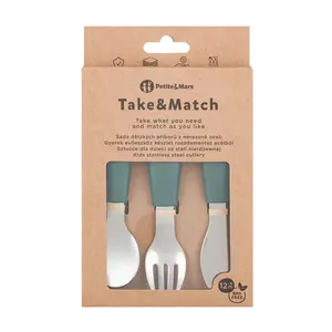 PETITE&MARS Sada příborů z nerezové oceli Take&Match Misty Green 12m+