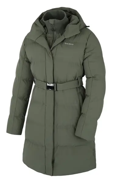 Husky  Nerine L khaki, XL - plus Dámsky hardshellový plnený kabát