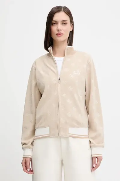 Mikina Guess PAULINA dámská, béžová barva, vzorovaná, V5BQ01 K1902