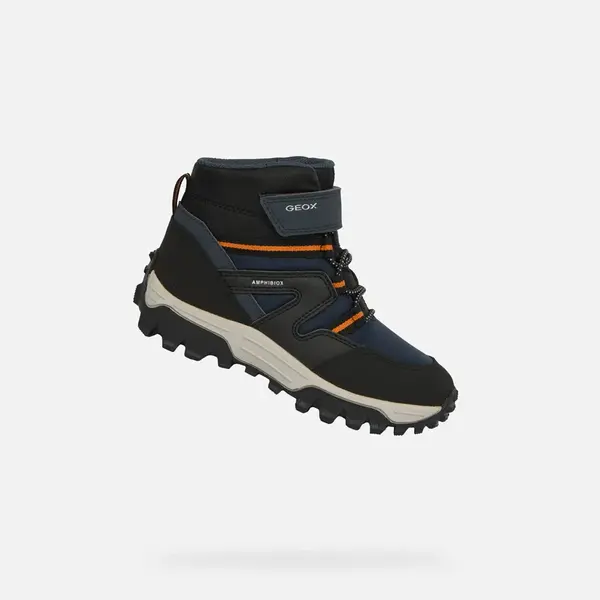 Tmavě modré chlapecké boty pro první krůčky Geox Himalaya Boy B ABX - Kluci