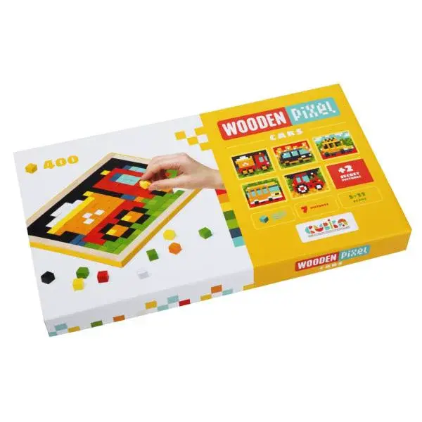 Cubik 14903 Pixel IV auta - dřevěná mozaika 400 kostek a 7 předloh