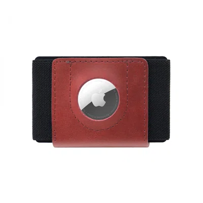Kožená peněženka FIXED Tiny Wallet for AirTag z pravé hovězí kůže, červená