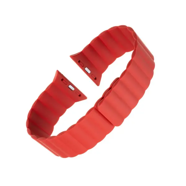 Silikonový řemínek FIXED Magnetic Strap s magnetickým zapínáním pro Apple Watch 38 mm/40 mm, červená