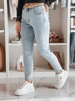 Spodnie damskie jeansowe slim fit SPARKLI niebieskie Dstreet