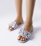 marka niezdefiniowana Purple elegant slippers with rhinestones Fifi