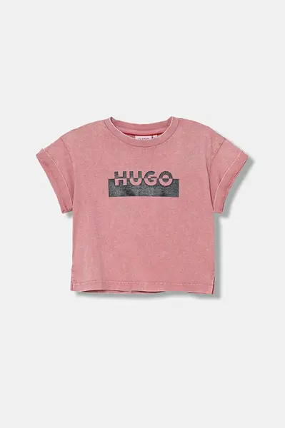 Dětské bavlněné tričko HUGO