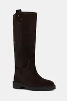 Semišové boty Nokwol Jose Brown Leather dámské, hnědá barva, na plochém podpatku, Jose Brown Leather