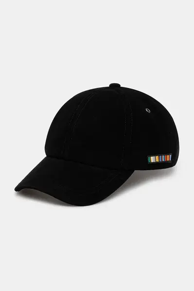 Semišová kšiltovka Paul Smith černá barva, M1A-987DT-T660