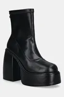 Nízké kozačky Buffalo Heart Sock Bootie dámské, černá barva, na podpatku, 1220073-BLK