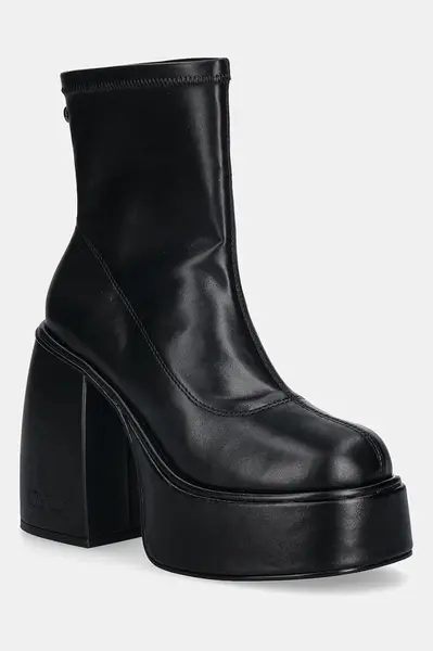 Nízké kozačky Buffalo Heart Sock Bootie dámské, černá barva, na podpatku, 1220073-BLK