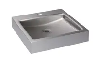 Sanela Umývadlá z nehrdzavejúcej ocele - Umývadlo 40x41 cm, bez prepadu, s otvorom na batériu, nerezová SLUN 73