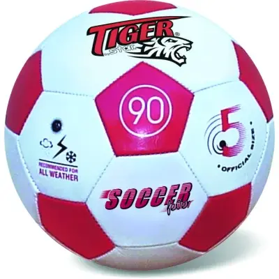 Míč kožený fotbalový Fever červený