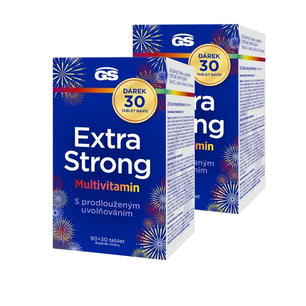 GS Extra Strong Multivitamin, 2 × 90+30 tablet NAVÍC, dárkové balení 2025