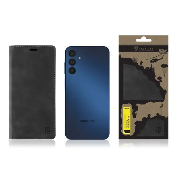 Flipové pouzdro Tactical Xproof pro Samsung Galaxy A15 5G, černá