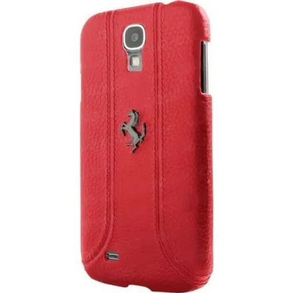 Kožené flipové pouzdro Ferrari pro Samsung Galaxy S4, červená