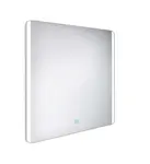 Nimco Zrcadla - Zrcadlo v rámu s LED osvětlením, 80x70 cm, hliník ZP 17003V