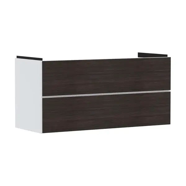 Hansgrohe Xevolos E - Umývadlová skrinka 118x58x48 cm, 2 zásuvky, matná biela/tmavý dub 54184730