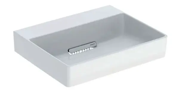 Geberit ONE - Umývadlo na dosku, 50x41x14 cm, skrytý prepad, bez otvoru na batériu, vodorovný odtok, KeraTect, biela 505.023.00.1