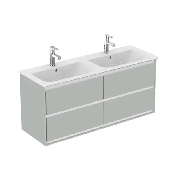 Ideal Standard Connect Air - Skrinka pod dvojumývadlo 120 cm, lesklá svetlosivá/matný biely lak E0822EQ