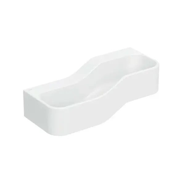 Geberit Bambini - Dvojumývadlo pre deti, 90x39 cm, ľavé, bez prepadu, bez otvoru na batériu, alpská biela 502.973.00.2