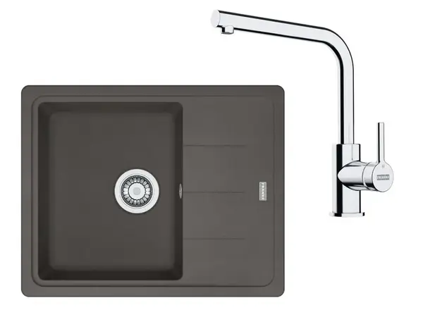 Franke Sety - Kuchynský set G262ŠB, fragranitový drez BFG 611-62 a batéria FS 3230.031, šedá bridlica/chróm 114.0720.162