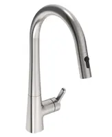 Hansa Designo - Dřezová baterie s výsuvnou sprškou, broušená ocel 5136228380