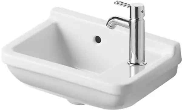 Duravit Starck 3 - Umývadielko, 40x26 cm, s prepadom, s otvorom na batériu vpravo, biela 0751400000
