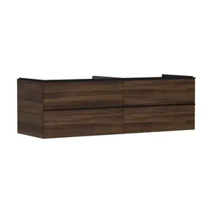Hansgrohe Xelu Q - Umývadlová skrinka, 50x156x55 cm, 4 zásuvky, tmavý orech/matná čierna 54093670