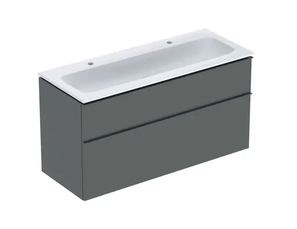 Geberit iCon - Skrinka s dvojumývadlom, 12x5x6 cm, 2 zásuvky, KeraTect, lávová 502.334.JK.1