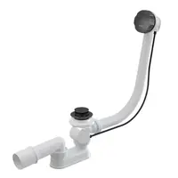 Alcadrain Odtokové súpravy - Vaňová odtoková a prepadová súprava, dĺžka 570 mm, lesklý gun metal A55K-GM-P