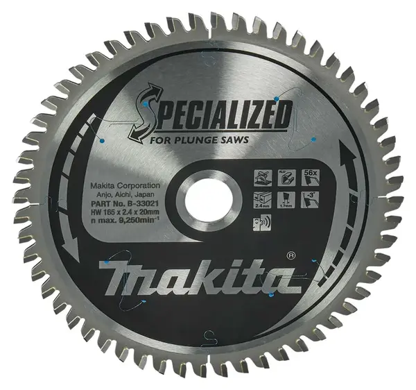 Makita Príslušenstvo - Pílový kotúč 165x20 mm, 56 zubov B-33021