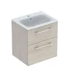 Geberit Selnova Square - Umývadlová skrinka 64x59x48 cm, s umývadlom, 2 zásuvky, svetlý orech hickory 501.239.00.1