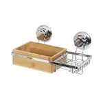 Compactor Bestlock - Polička s mýdlenkou 27x15x14 cm, bambus/chrom RAN5808