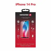 Tvrzené sklo Swissten Full Glue, Color Frame, Case Friendly pro Apple iPhone 14 Pro, černá