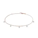 Náramek s provrtanými lab grown diamanty v růžovém zlatě KLENOTA