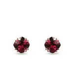 Náušnice napichovačky z ružového zlata s rhodolitmi KLENOTA