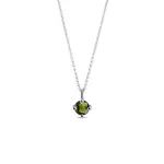 Jemný náhrdelník z bieleho zlata s vltavínom KLENOTA