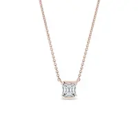 Náhrdelník z ružového zlata s lab grown diamantom KLENOTA