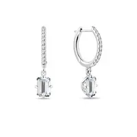 Náušnice z bieleho zlata s emerald lab grown diamantmi KLENOTA