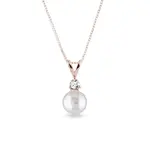 Prívesok s perlou a diamantom v ružovom zlate KLENOTA