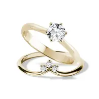 Set prstenů s lab grown diamantem a brilianty ve zlatě KLENOTA