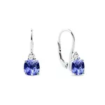 Náušnice z bílého zlata s tanzanity a diamanty KLENOTA