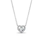 Diamantový náhrdelník srdce z bílého zlata KLENOTA