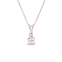 Morganitový náhrdelník z růžového zlata s diamantem KLENOTA