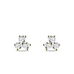 Zlaté náušnice pecky se třemi brilianty KLENOTA